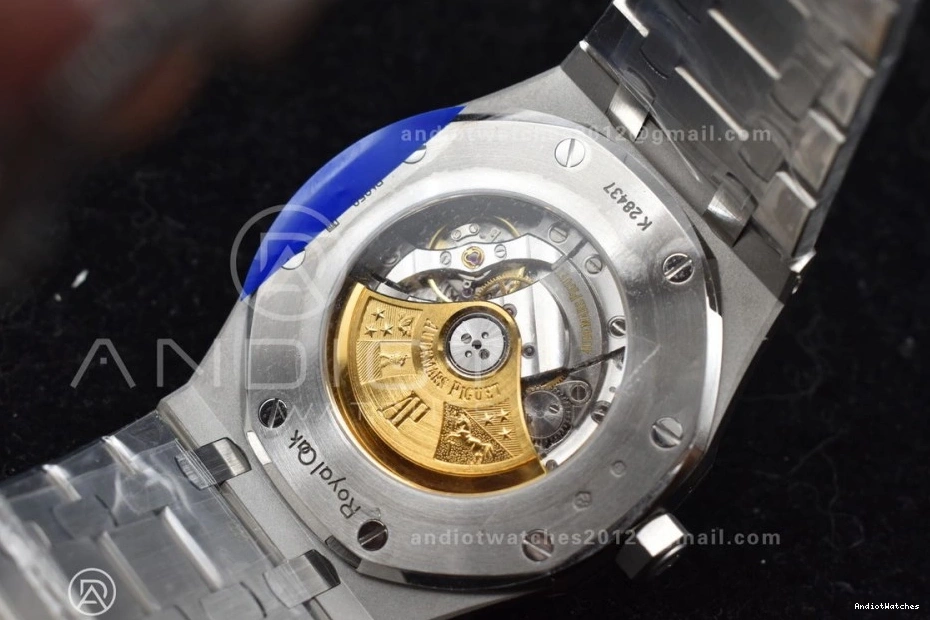 SS ZF 1:1 A Best 1095 Edition Case Textured Oak SS on Royal Frosted Versatile Blue 41mm Bracelet 15400 Dial 0412